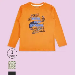 Pantaloons Junior Multicolor Cotton Printed Full Sleeves T-Shirt (Pack of 3)-picture-17