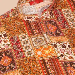 KRAFT INDIA Men Floral Printed Indie Prints Kurta image 5