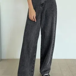 SAKIA Women Jean Wide Leg High-Rise Light Fade Jeans Trendy Wide-Leg Jeans Collection-picture-27