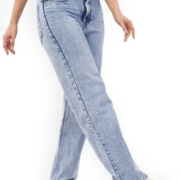 VRONE Women Comfort Mid-Rise Heavy Fade Cotton Stretchable Jeans-picture-36