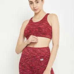 Clovia Maroon Printed Sports Bra-picture-33