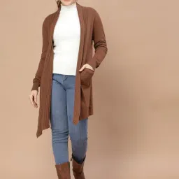 Mafadeny Brown Regular Fit Shrug-picture-30