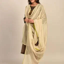 Jaypore Beige Hand Embroidered Dupatta image 2