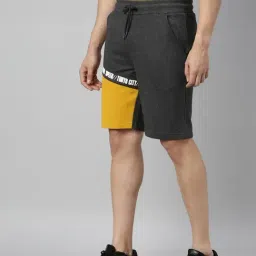 3Pin Grey Cotton Regular Fit Color Block Shorts image 3