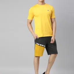 3Pin Grey Cotton Regular Fit Color Block Shorts image 5