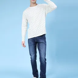 V-Mart Men Abstract Printed Round Neck Cotton T-shirt image 3