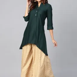Juniper Bottle Green High Low Kurti-picture-12