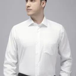 Van Heusen White Cotton Regular Fit Self Pattern Shirt-picture-16