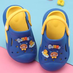 Oh! Pair  Clogs with Back Strap Closure  Bear & Duck Applique - Blue-picture-25