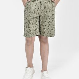 CRIMSOUNE CLUB Leaves Printed Shorts - Olive Green-picture-26