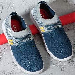 TRASE Colour Blocked & Abstract Designed Lace Up Sneakers - Blue & Yellow-picture-9