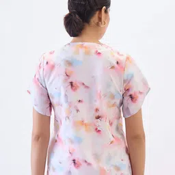 SALT ATTIRE Women Abstract Printed Keyhole Neck Top image 2