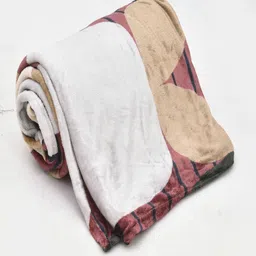 RRC Maroon Geometric Printed AC Room 300 GSM Double Bed Dohar With 2 Pillow Covers image 2