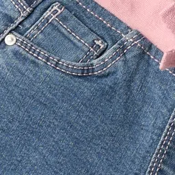 Babyhug Cotton Denim Full Length Washed Jeans With Stretch - Blue image 3