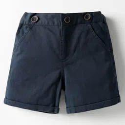 ToffyHouse Cotton Woven Half Sleeves Striped Party Shirt & Shorts With Bow & Suspender - Navy & Light Blue image 4