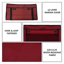 Urban Choice 12-Layer Metal Shoe Rack with 100 GSM Maroon Cover | Spacious Dustproof Shoe Organizer image 5