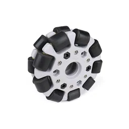 EasyMech Gray 100mm Double Glass Fiber Omni Wheel (BUSH TYPE ROLLER) High Quality image 1