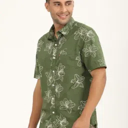 Levi's Green Cotton Slim Fit Floral Print Shirt-picture-25