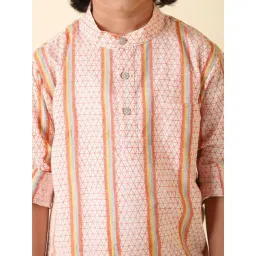 Fabindia Kids White Printed Full Sleeves Kurta image 4