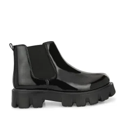 hoversoul Hoversole Men's Geist Patent Triple Black Chunky Chelsea Boots image 1