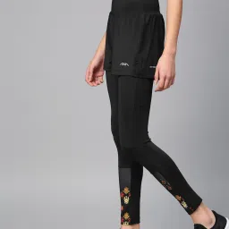 ALCIS Black Printed Tights Cum Shorts image 3