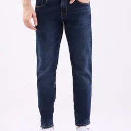 Spykar Dark Blue Cotton Regular Fit Jeans-picture-24