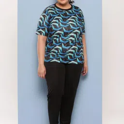 Aarika Black Printed T-Shirt Pant Set image 1