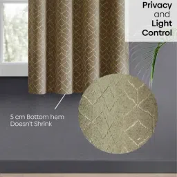 Haus & Kinder Moss Polyester Floral Urban Lattice Eyelets 5 ft Window Curtain image 4