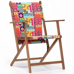 Chumbak Red Bistro Floral Swirls Folding Chair image 5