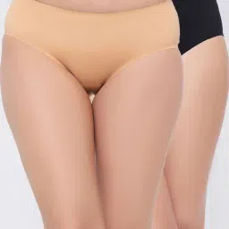 Clovia Beige & Black Hipster Panty - Pack of 2-picture-23