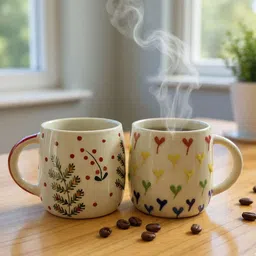 The Decor Lane Multicoloured Handcrafted Printed Ceramic Glossy Mugs Set of Cups and Mugs-picture-37