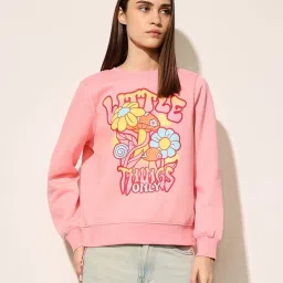 Only Pink Regular Fit Printed Sweatshirt image 1