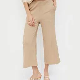 Ginger by Lifestyle Beige Regular Fit Mid Rise Pants image 1