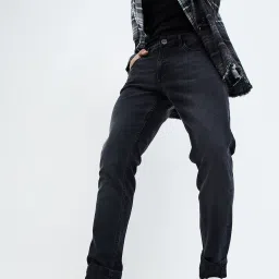 Forca by Lifestyle Black Skinny Fit Lightly Washed Jeans image 1