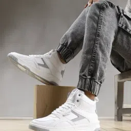 Bacca Bucci Men's Cappuccino White Ankle High Sneakers-picture-36