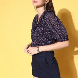 Melon by PlusS Blue Printed Shirt image 3