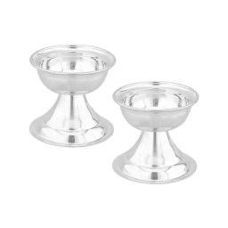 Sri Jagdamba Pearls 0.8 Silver Diya - Set of 2-picture-2