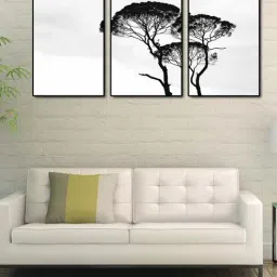 999store White & Black Printed Tree Paintings - Set of 3-image-7