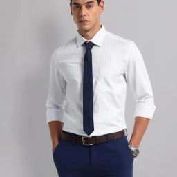 Ad By Arvind Pink Cotton Regular Fit Stripes Shirts-picture-38