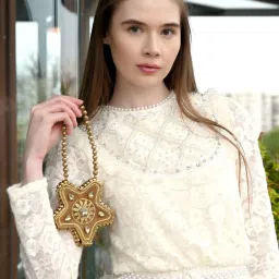 Odette Golden Embellished Clutch image 1