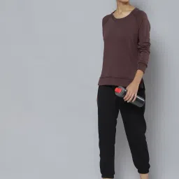 ALCIS Dark Brown Regular Fit Knitted Sweatshirt image 4