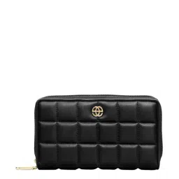 Eske Black Quilted Zip Around Wallet for Women-image-13