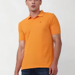 Peter England Orange Slim Fit Polo T-Shirt image 1