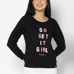 Allen Solly Black Cotton Printed Sweatshirt-image-43