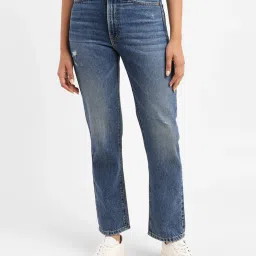 Levi's Light Blue Cotton Relaxed Fit High Rise Jeans image 1
