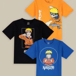 Kidsville Multicolor Cotton Printed T-Shirt (Pack of 3) image 1