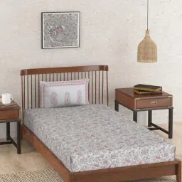 Fabindia Standalone Red Cotton Single Bed Sheet With 1 Pillow Cover-image-3