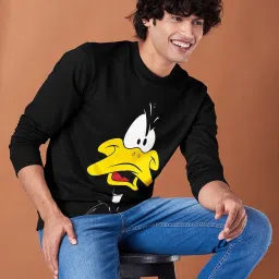 The Souled Store Black Regular Fit Printed Sweatshirts image 3