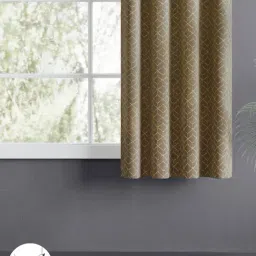 Haus & Kinder Moss Polyester Floral Urban Lattice Eyelets 5 ft Window Curtain image 5