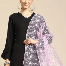 Saadgi Purple Embroidered Dupatta image 2